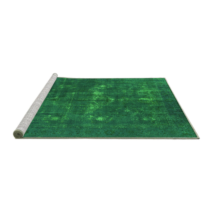 Sideview of Machine Washable Persian Green Bohemian Area Rugs, wshurb1045grn