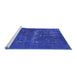 Sideview of Machine Washable Persian Blue Bohemian Rug, wshurb1045blu