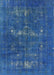 Machine Washable Industrial Modern Blueberry Blue Rug, wshurb1045