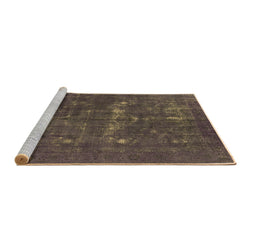 Sideview of Machine Washable Persian Brown Bohemian Rug, wshurb1045brn