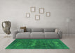 Machine Washable Persian Green Bohemian Area Rugs in a Living Room,, wshurb1045grn
