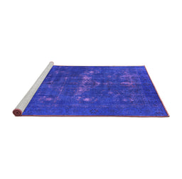 Sideview of Machine Washable Persian Purple Bohemian Area Rugs, wshurb1045pur