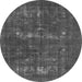 Round Persian Gray Bohemian Rug, urb1045gry