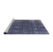 Sideview of Machine Washable Industrial Modern Slate Blue Grey Blue Rug, wshurb1046