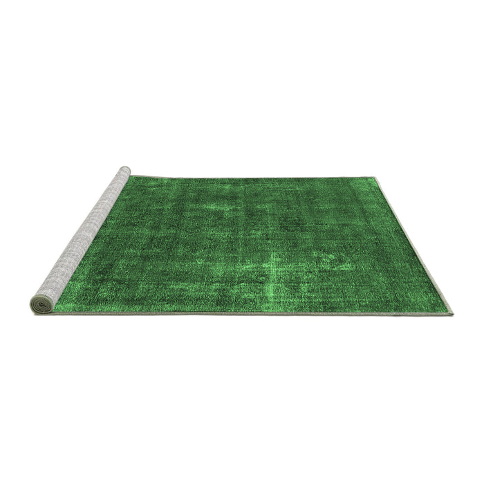 Sideview of Machine Washable Oriental Emerald Green Industrial Area Rugs, wshurb1046emgrn