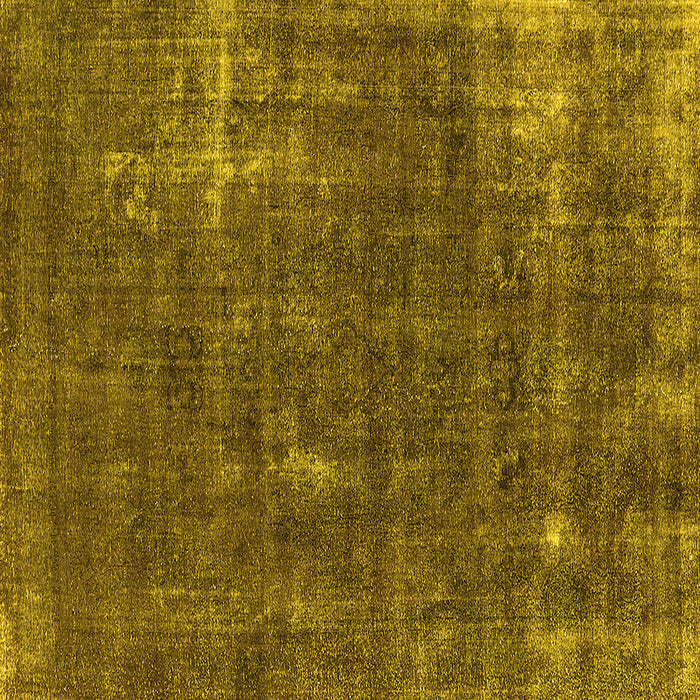 Square Machine Washable Oriental Yellow Industrial Rug, wshurb1046yw