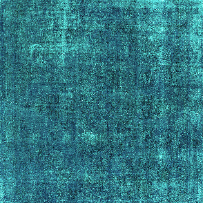 Square Oriental Turquoise Industrial Rug, urb1046turq