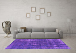Machine Washable Oriental Purple Industrial Area Rugs in a Living Room, wshurb1046pur