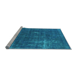 Sideview of Machine Washable Oriental Light Blue Industrial Rug, wshurb1046lblu