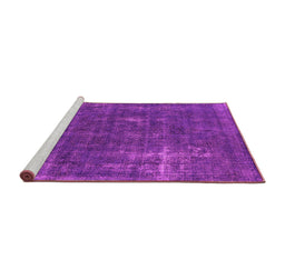 Sideview of Machine Washable Oriental Pink Industrial Rug, wshurb1046pnk
