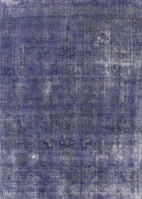 Machine Washable Industrial Modern Slate Blue Grey Blue Rug, wshurb1046