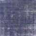 Square Machine Washable Industrial Modern Slate Blue Grey Blue Rug, wshurb1046