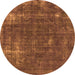 Round Oriental Orange Industrial Rug, urb1046org