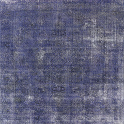 Square Mid-Century Modern Slate Blue Grey Oriental Rug, urb1046