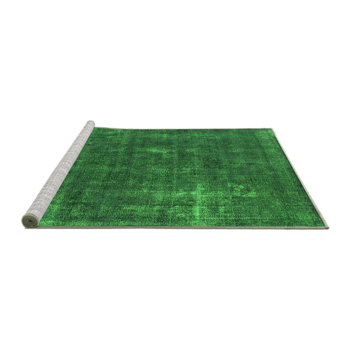 Sideview of Machine Washable Oriental Green Industrial Area Rugs, wshurb1046grn