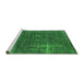 Sideview of Machine Washable Oriental Green Industrial Area Rugs, wshurb1046grn