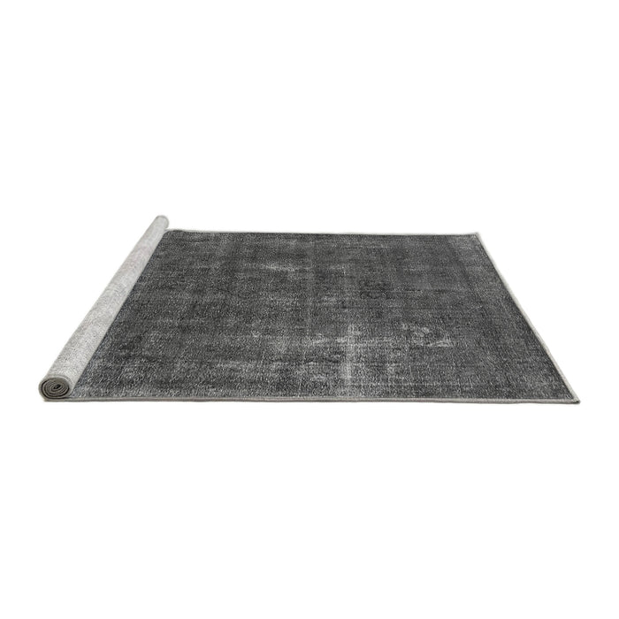 Sideview of Machine Washable Oriental Gray Industrial Rug, wshurb1046gry