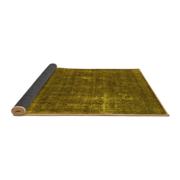Sideview of Oriental Yellow Industrial Rug, urb1046yw