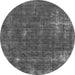 Round Oriental Gray Industrial Rug, urb1046gry