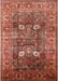 Mid-Century Modern Sunrise Orange Oriental Rug, urb1047