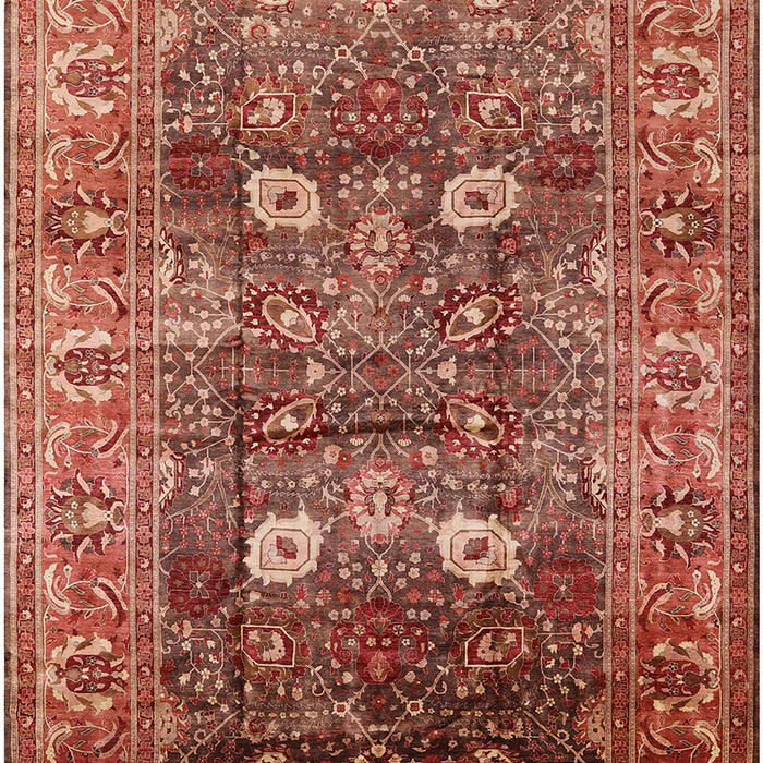 Mid-Century Modern Sunrise Orange Oriental Rug, urb1047