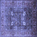 Square Oriental Blue Industrial Rug, urb1047blu