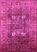 Machine Washable Oriental Pink Industrial Rug, wshurb1047pnk