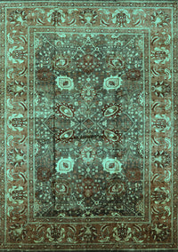 Oriental Turquoise Industrial Rug, urb1047turq