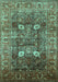 Oriental Turquoise Industrial Rug, urb1047turq