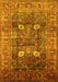 Machine Washable Oriental Yellow Industrial Rug, wshurb1047yw