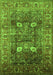 Machine Washable Oriental Green Industrial Area Rugs, wshurb1047grn