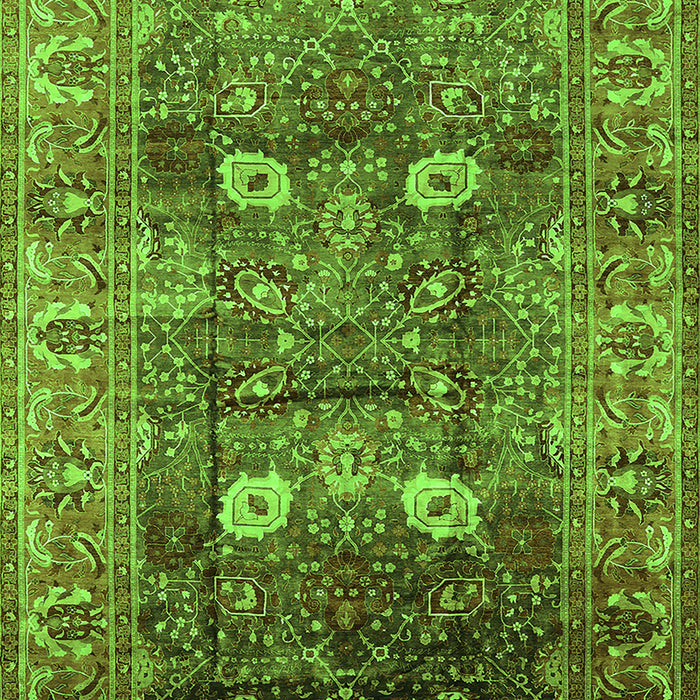 Machine Washable Oriental Green Industrial Area Rugs, wshurb1047grn