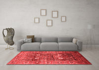 Machine Washable Oriental Red Industrial Rug, wshurb1047red