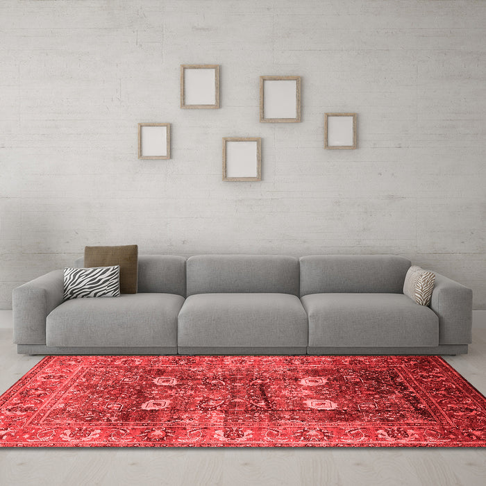 Industrial Red Washable Rugs