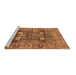Sideview of Machine Washable Oriental Brown Industrial Rug, wshurb1047brn