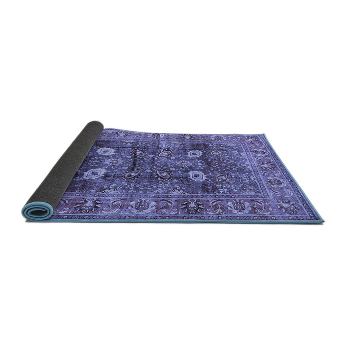Sideview of Oriental Blue Industrial Rug, urb1047blu