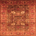 Square Oriental Orange Industrial Rug, urb1047org