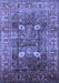 Machine Washable Oriental Blue Industrial Rug, wshurb1047blu