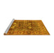 Sideview of Machine Washable Oriental Yellow Industrial Rug, wshurb1047yw