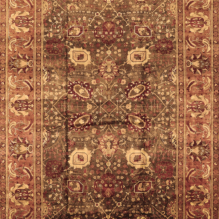 Machine Washable Oriental Brown Industrial Rug, wshurb1047brn