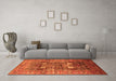Machine Washable Oriental Orange Industrial Area Rugs in a Living Room, wshurb1047org