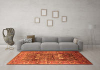 Machine Washable Oriental Orange Industrial Rug, wshurb1047org