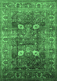 Oriental Emerald Green Industrial Rug, urb1047emgrn