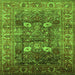 Square Oriental Green Industrial Rug, urb1047grn