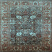 Square Oriental Light Blue Industrial Rug, urb1047lblu