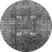 Round Oriental Gray Industrial Rug, urb1047gry