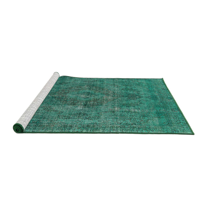 Sideview of Machine Washable Industrial Modern Light Sea Green Rug, wshurb1048