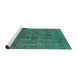 Sideview of Machine Washable Industrial Modern Light Sea Green Rug, wshurb1048