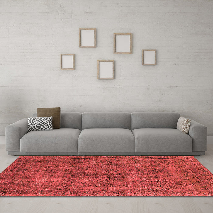 Industrial Red Washable Rugs