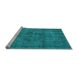 Sideview of Machine Washable Oriental Light Blue Industrial Rug, wshurb1048lblu